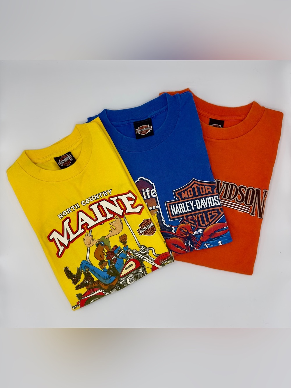 Collection of 3 Vintage Harley-Davidson - Short-Sleeve T-Shirts- Size Large